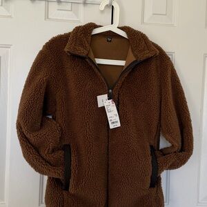 Uniqlo Men’s Brown Sherpa Fleece Jacket - XS